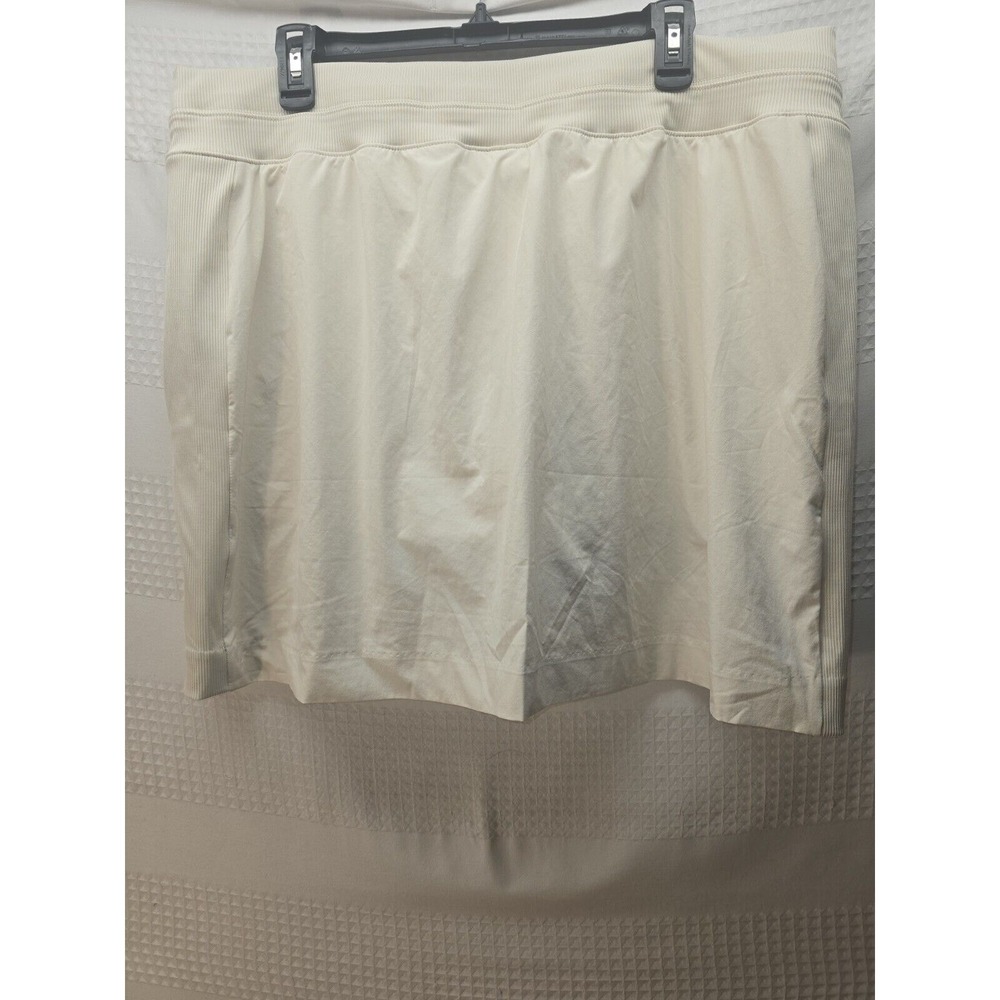 Members Mark Mini Skort Ivory Stretch Tennis Casual Womens Size XXL Zip 6197